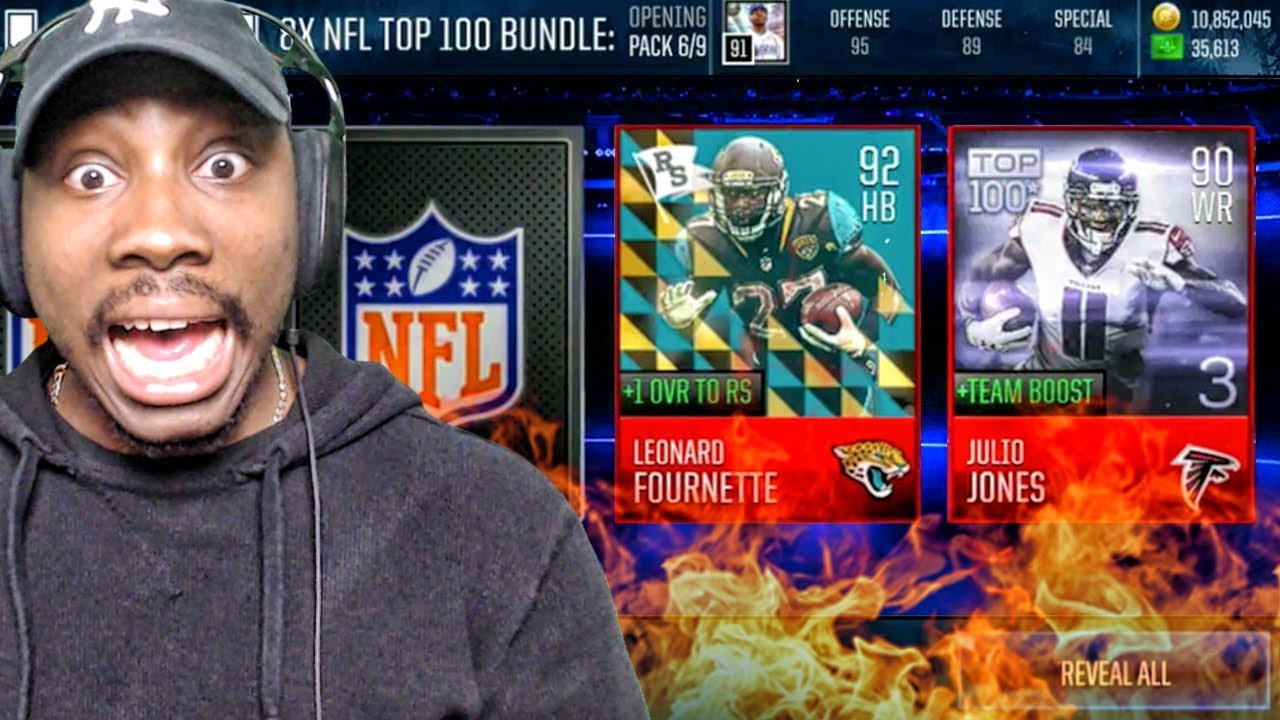 90+ OVR ELITE GUARANTEED IN TOP 100 PACK OPENING! Madden Mobile 18 Gameplay Ep. 13