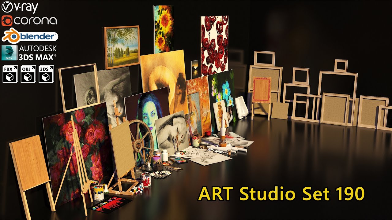Art Studio Set 190 3D model