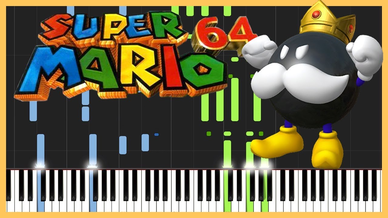 Bob Omb Battlefield - Super Mario 64 [Piano Tutorial] (Synthesia) //AqareCover