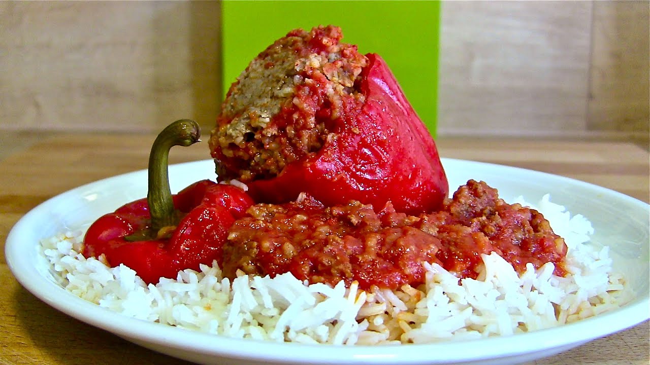 gefüllte Paprika-gefüllte Paprika ganz klassisch zubereitet mit Hackfleisch und Reis