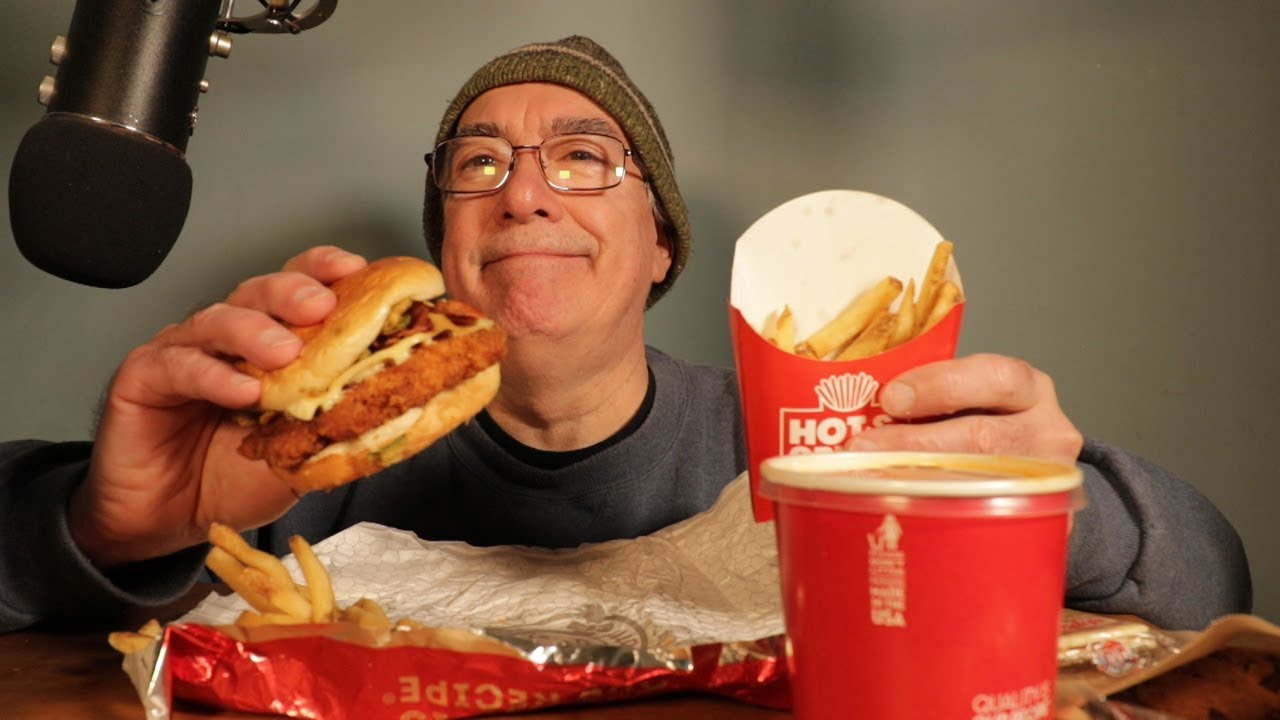 ASMR Eating Wendy's New Hot Honey Chicken Sandwich