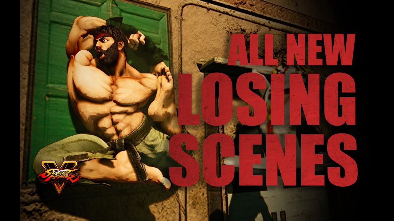 Ryu in Trouble - Street Fighter V - All New Losing Scenes - September Update