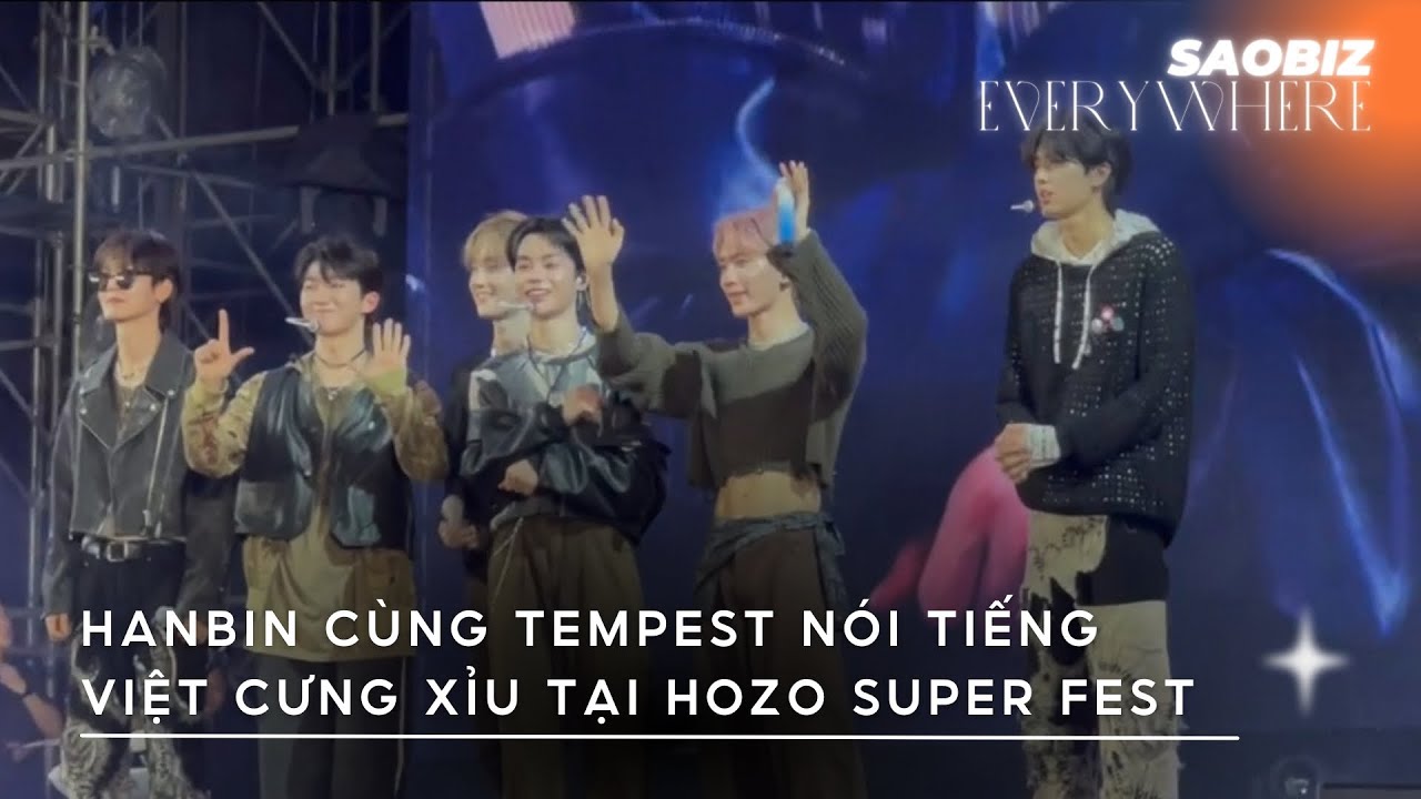 Hanbin cùng TEMPEST nói “Xin chào, Tôi yêu các bạn” bằng tiếng Việt trên sân khấu Hozo