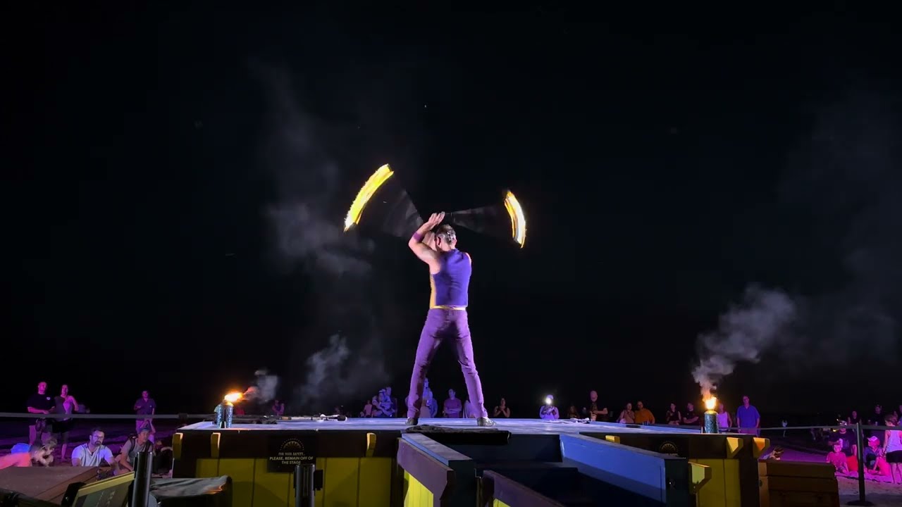 Fire Poi at Cedar Point Boardwalk Nights Show 2024