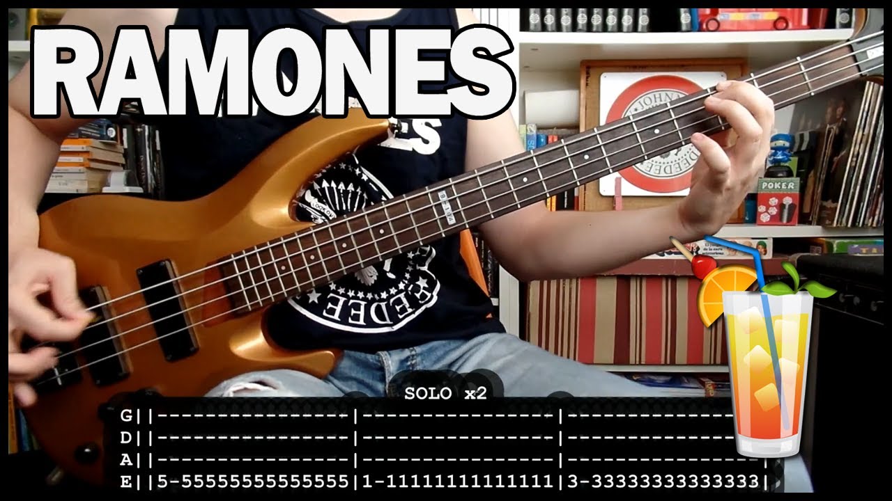 RAMONES - Somebody put something in my drink 🍹 (bass cover w/ Tabs & lyrics)