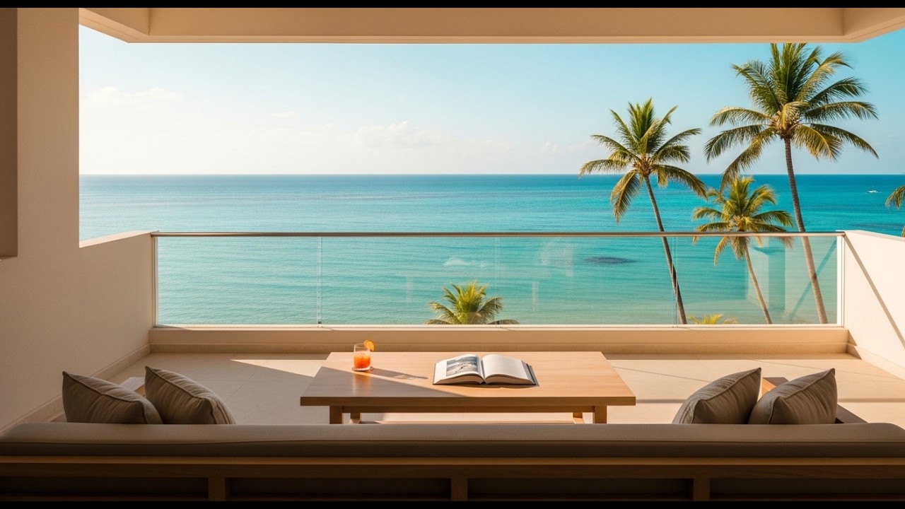 Luxury Balcony: Relaxing Ocean View | Cozy Home Ambience