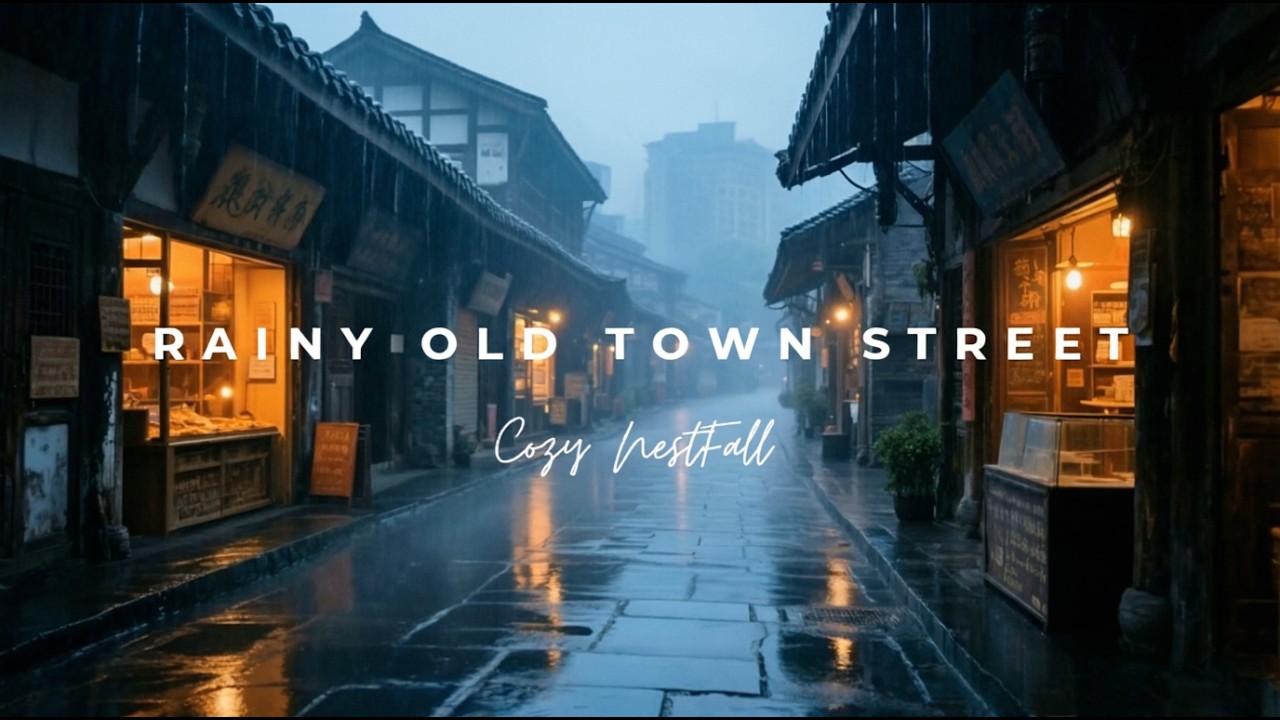 Rainy Old Town Street | Healing Rain Sounds & Homesick Memories 🌧️#rainoundforsleep