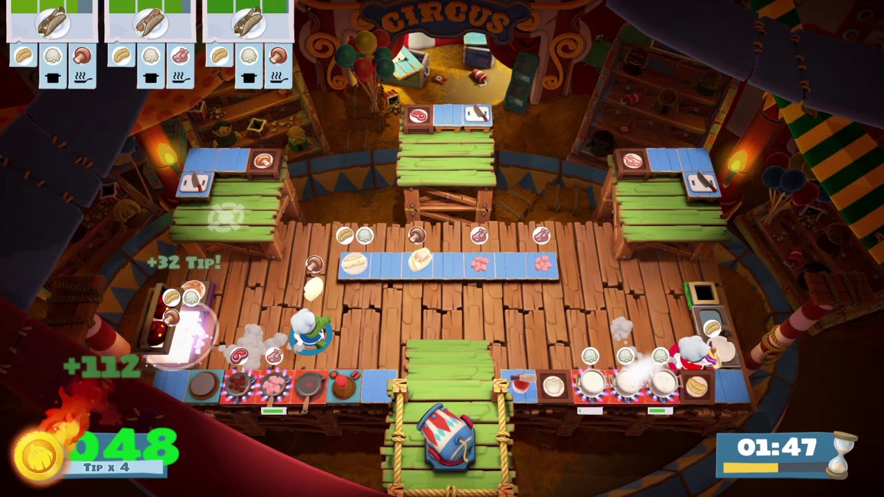 Overcooked 2 - Carnival of Chaos 2-3 - 2 players - Score: 2616