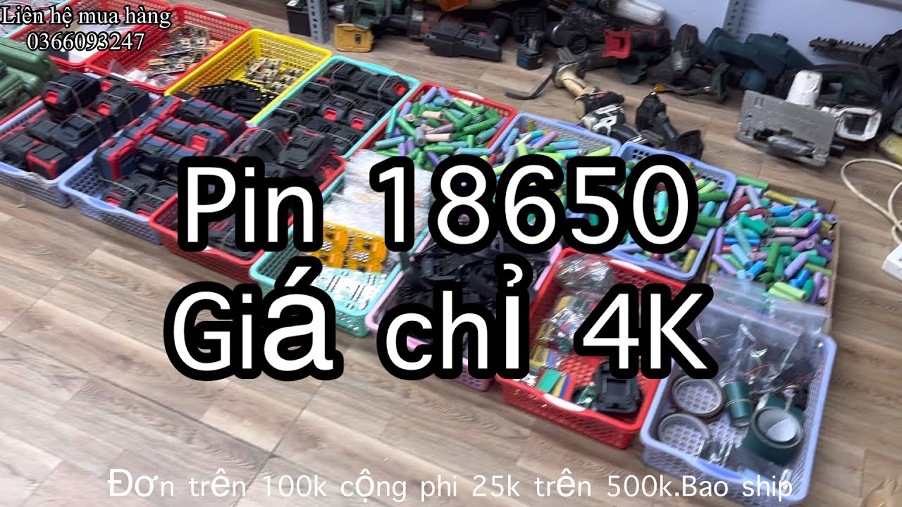 Pin 18650/4k mạch vỏ pin phổ thông.mỏ Hàn.và nhiều món khác 