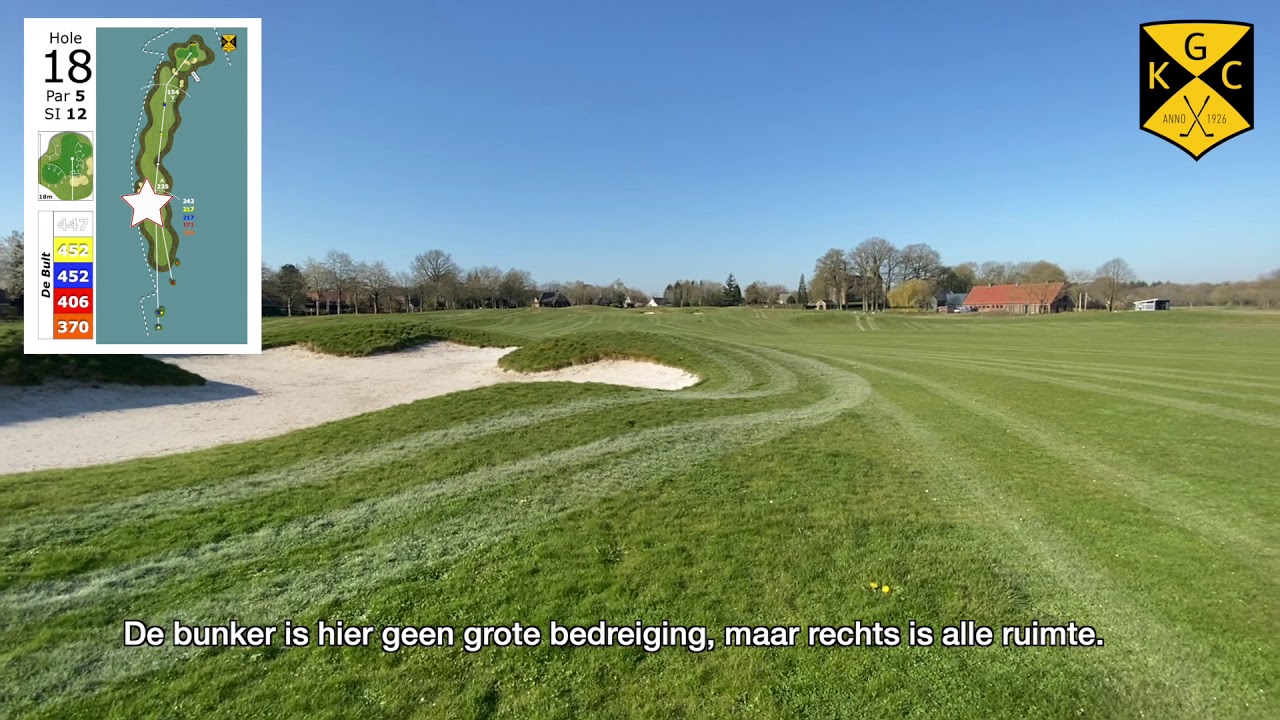 Overzicht Hole 18 Keppelse Golfclub - Met opmerkingen van de golfacademie