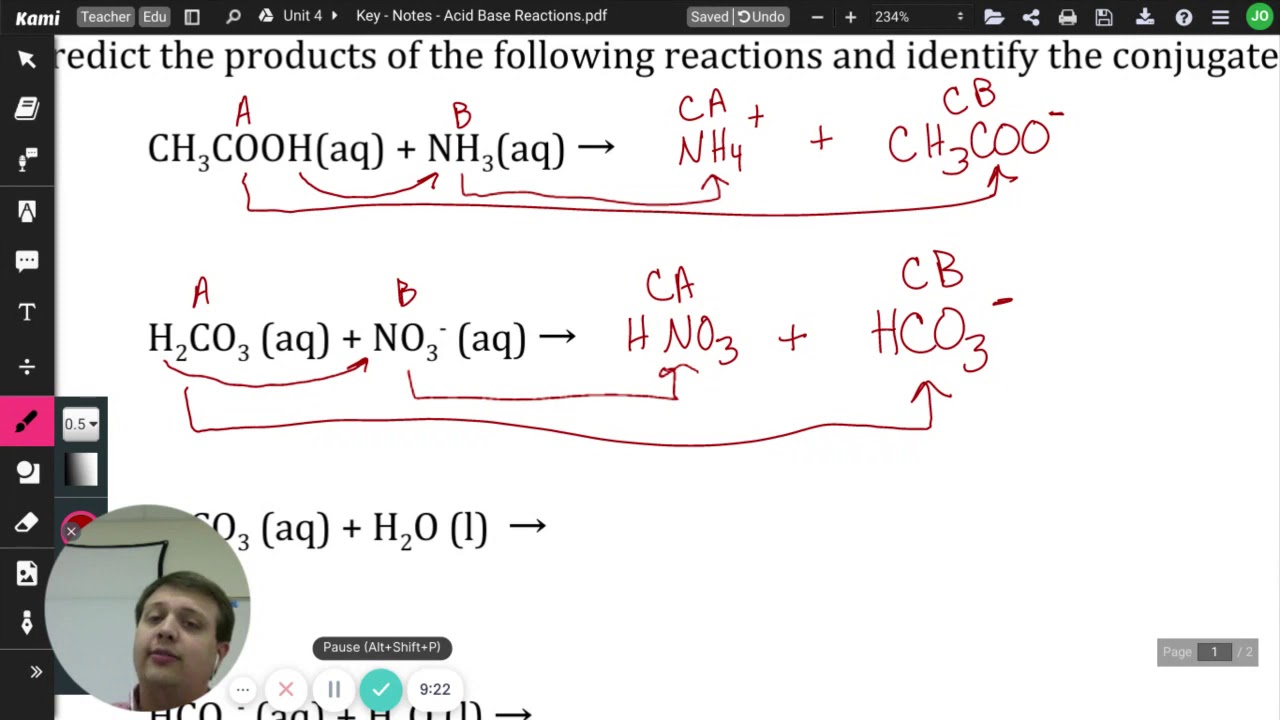AP Chemistry - Unit 4 - Acid/Base Reactions