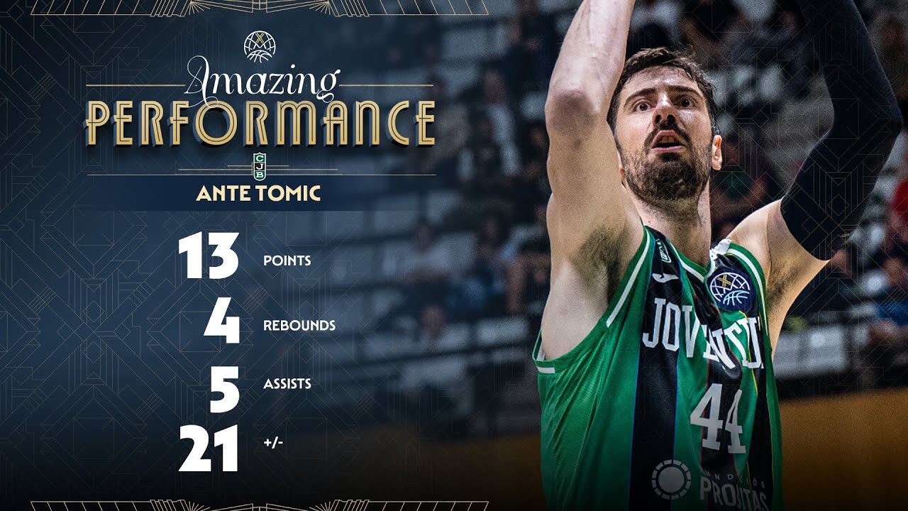 Ante Tomic (13 PTS) | Player Highlights | CJB v BUR | #BasketballCL 2025-26