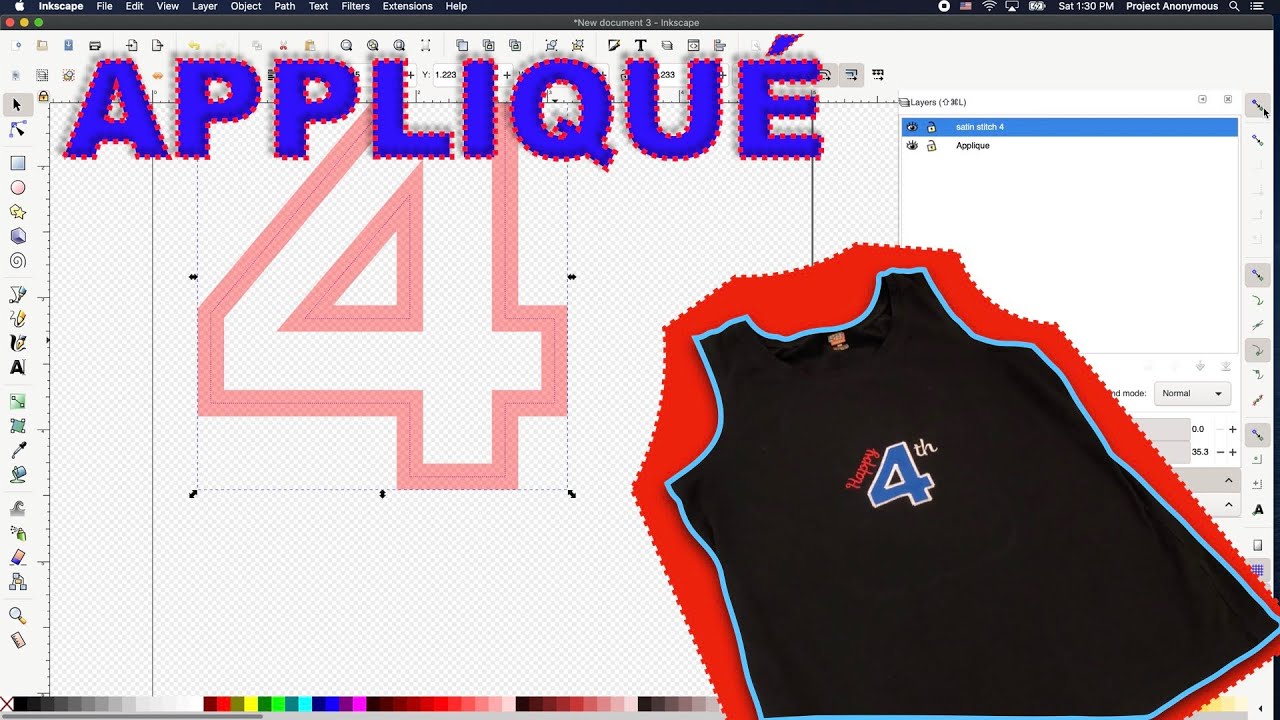 Designing Appliqué with Inkscape & Ink/stitch: Machine Embroidering Using the Brother SE1900