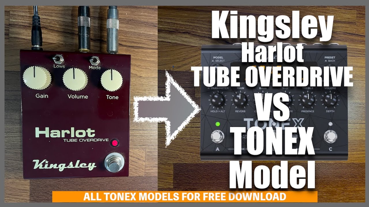 [TONEX] Kingsley Harlot v2 Tube Overdrive pedal vs TONEX comparison #tonex #kingsley #guitarpedals