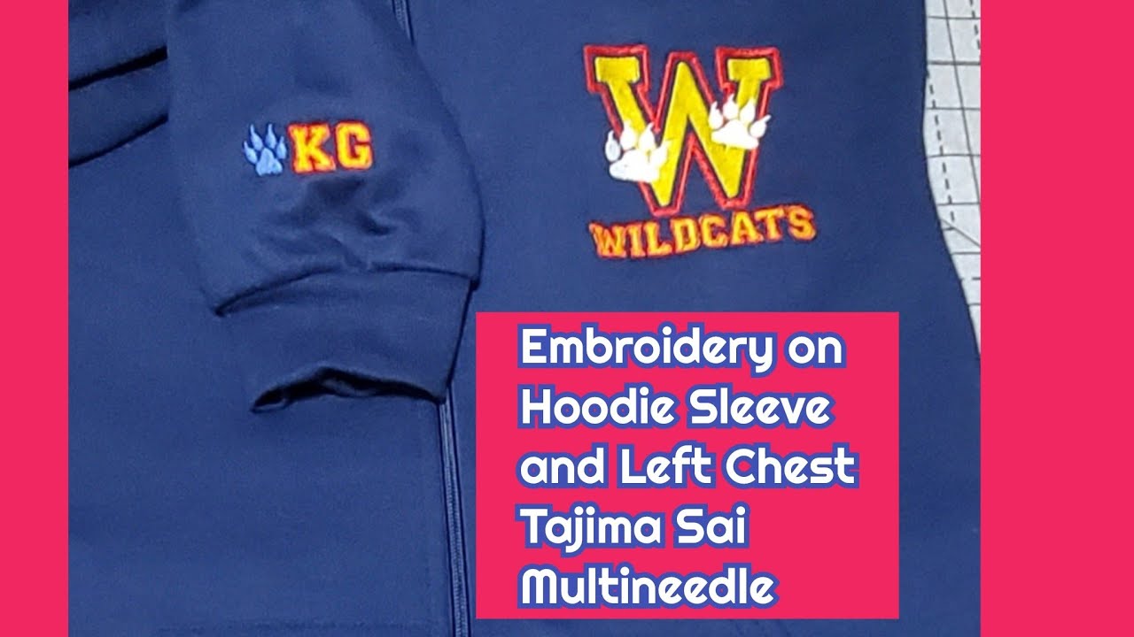 Machine Embroidery Hoodie Sleeve and Left Chest using Multi Needle