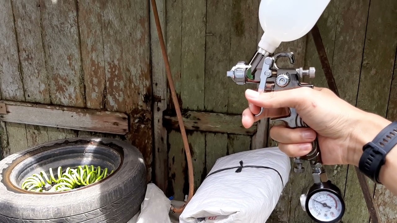 Pengetesan Spraygun Spray Gun Auarita K350 LVMP Nozzle 0.8 mm Tabung 250 cc Pesanan Pelanggan
