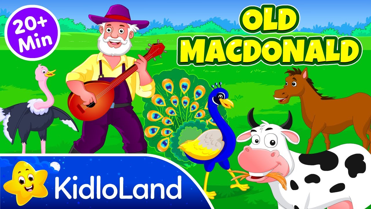 Old Macdonald Had A Farm E-I-E-I-O Song With Lyrics | Best Nursery Rhymes & Kids Songs | KidloLand