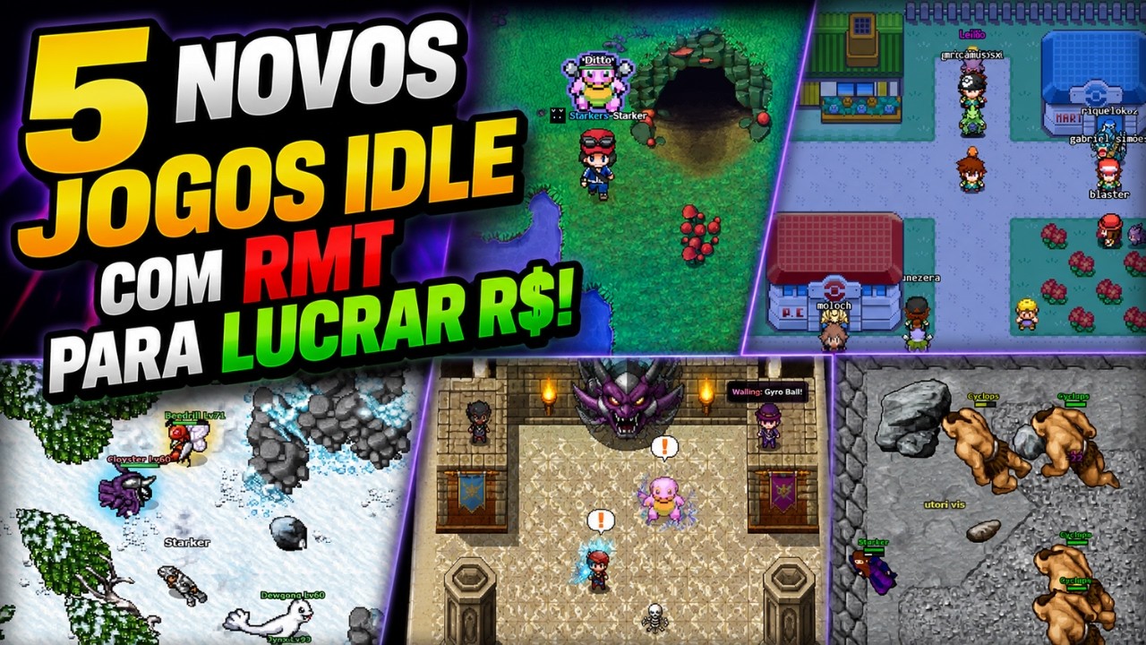 5 NOVOS JOGOS IDLE para GANHAR DINHEIRO R$ com RMT
