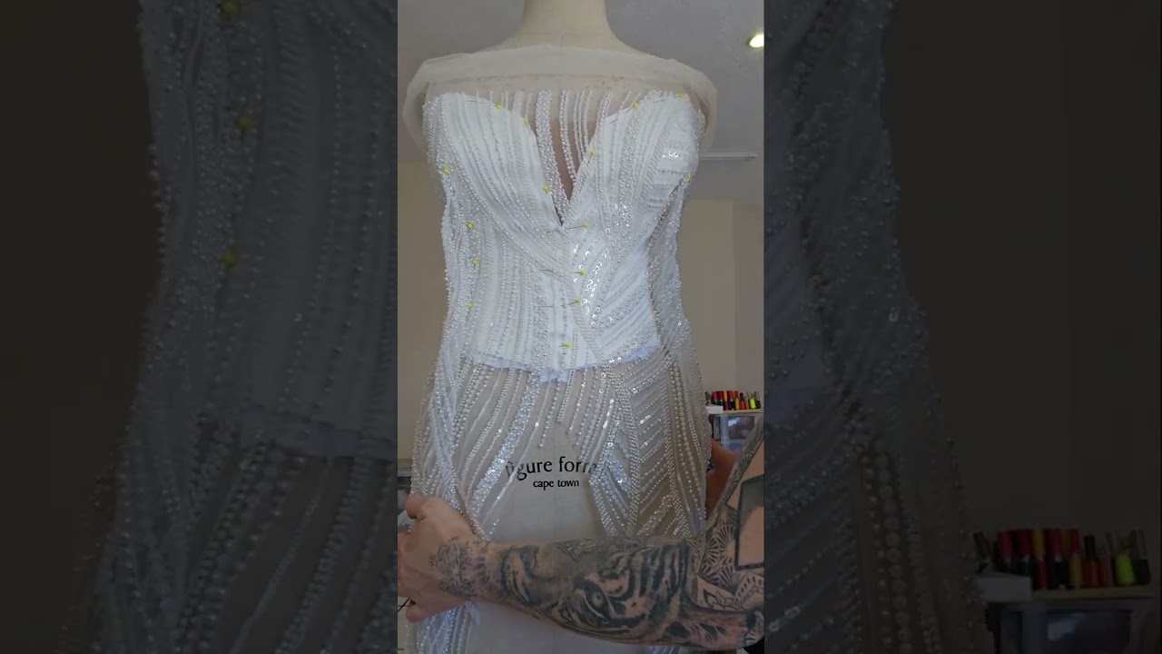 How to drape a bridal lace corset