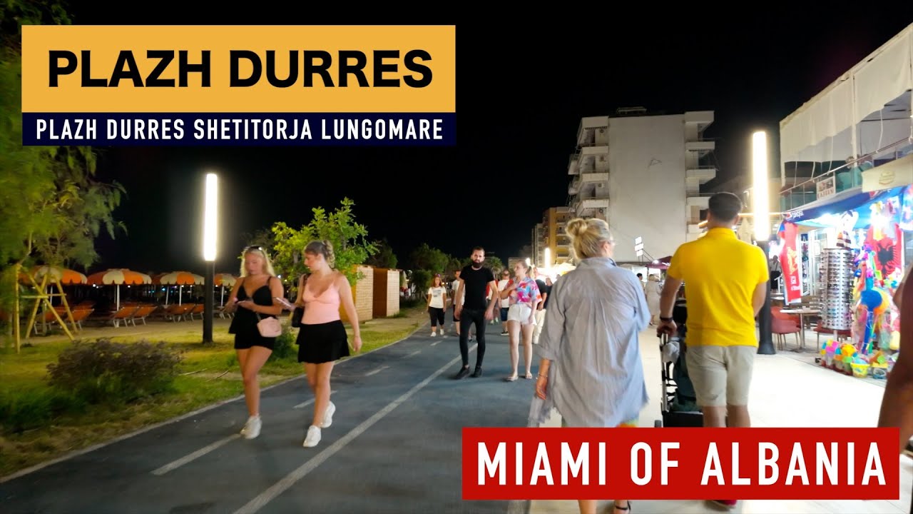 DURRES 🏖️ MIAMI OF ALBANIA 🇦🇱 🌇 EVENING WALK 👀  ASMR WALKING TOUR 🌇 NO COMENT 🎬 NO CUTTING [4K]