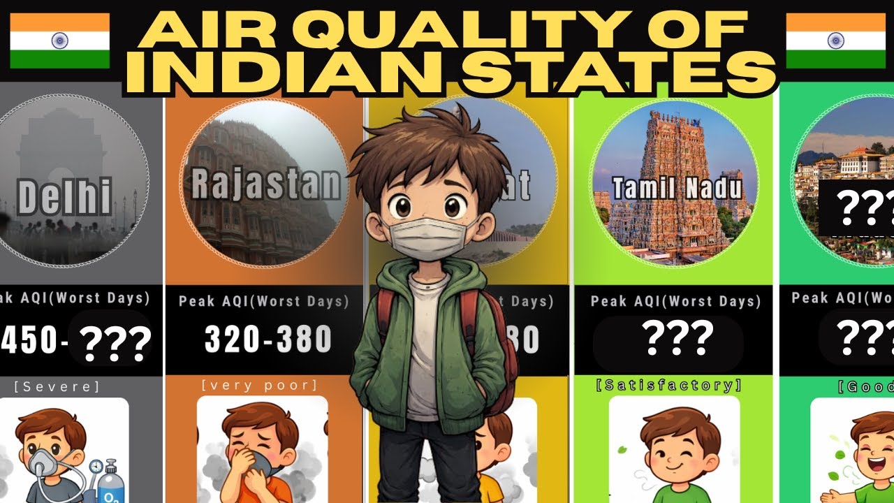 AQI Air Quality Index of Indian states