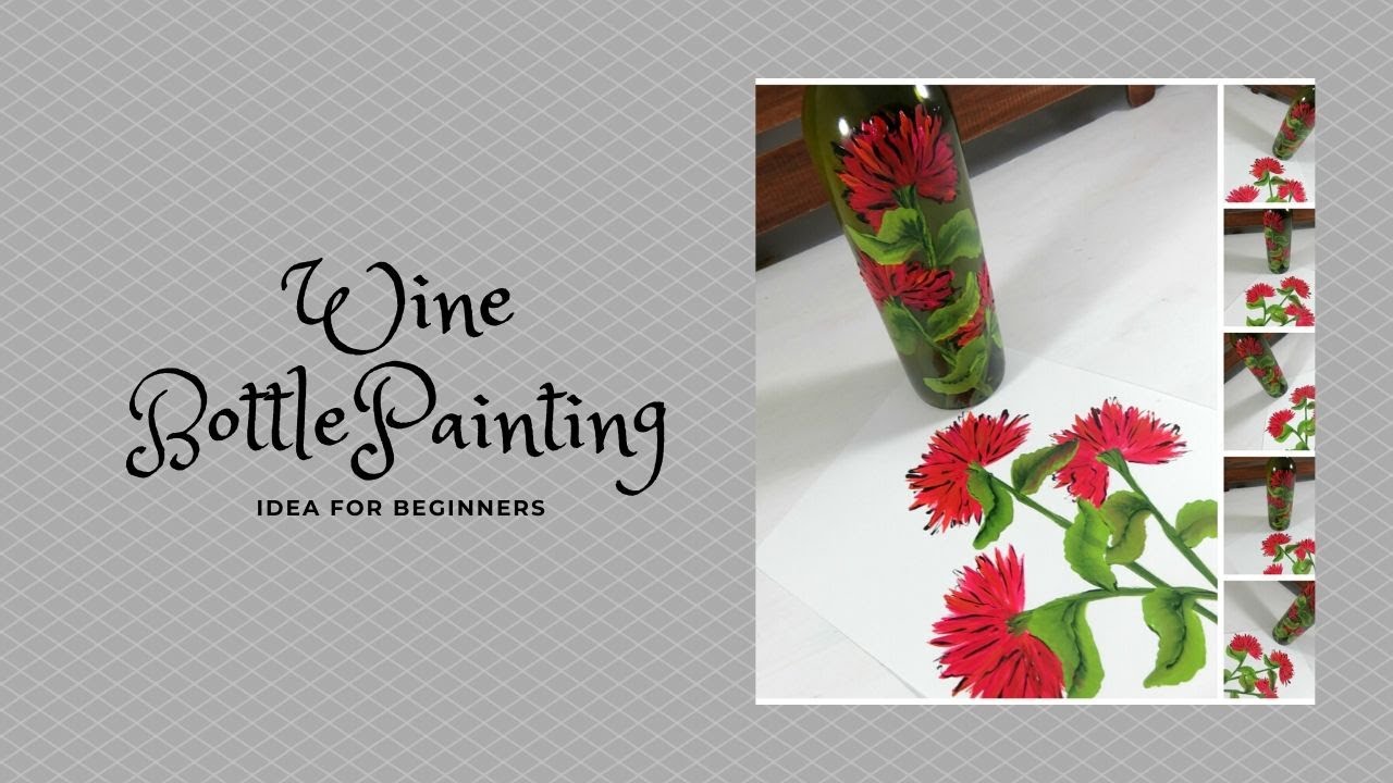 WINE BOTTLE PAINTING IDEA FOR BEGINNERS | Bottle Painting Tutorial | Aressa1 | 2020