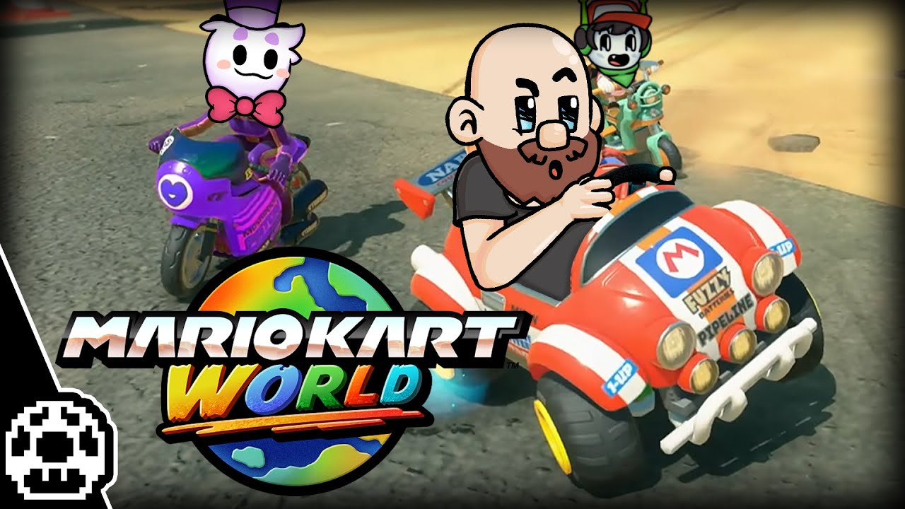 Buben düsen durch Mario Kart World oder was auch immer