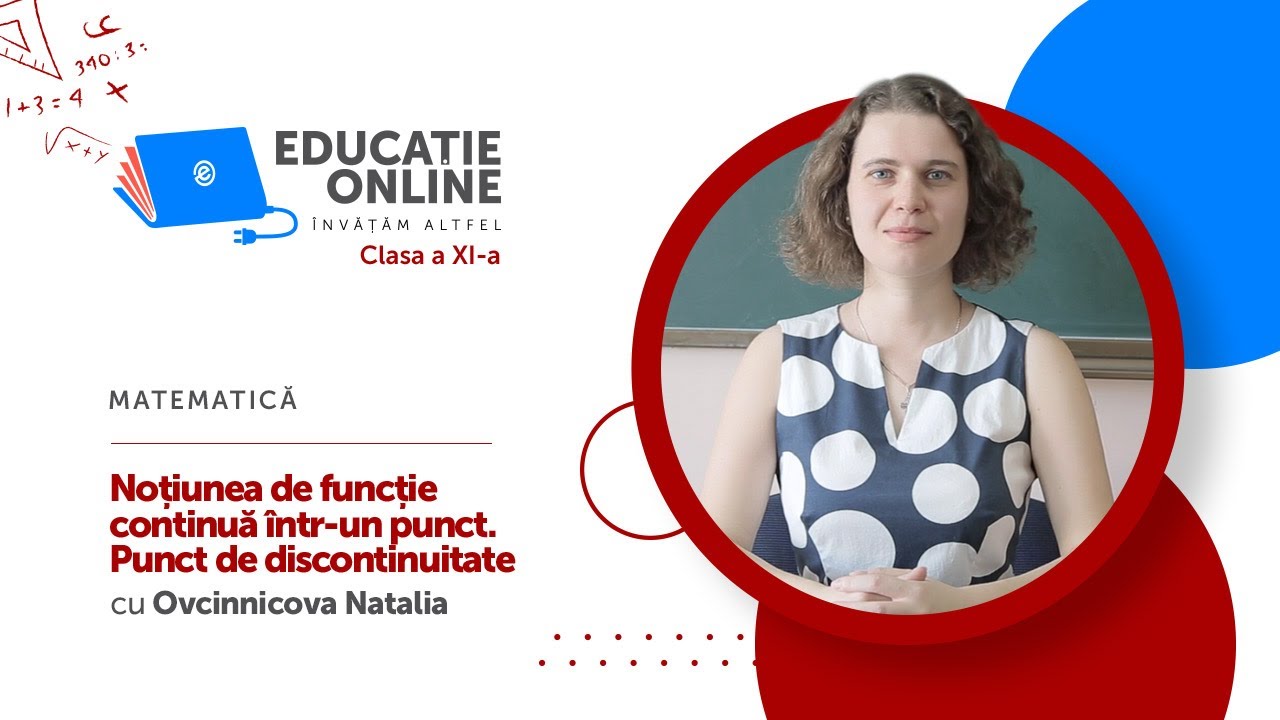 Matematică, Clasa a XI-a, Noțiunea de funcție continuă într-un punct. Punct de discontinuitate