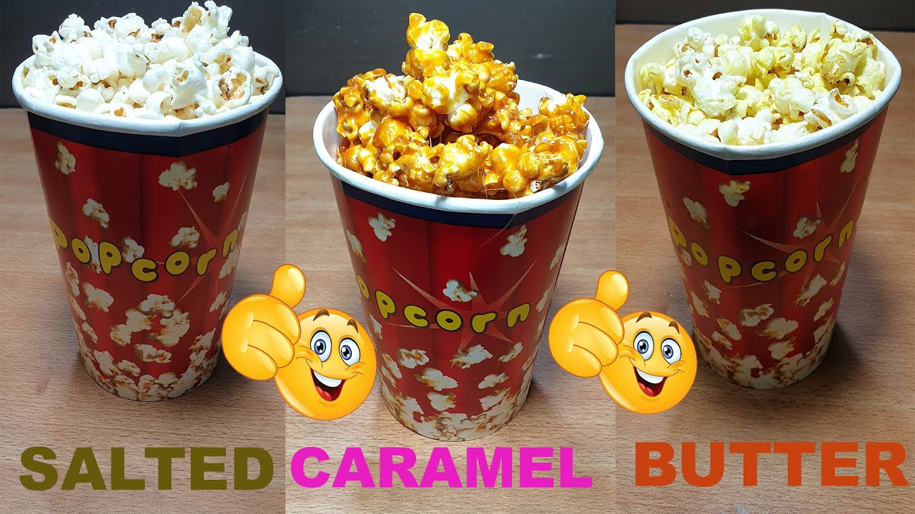 Popcorn Recipe|Homemade Popcorn On Stove|Caramel Popcorn|Butter Popcorn|3  Flavours| Kitchen Parlor