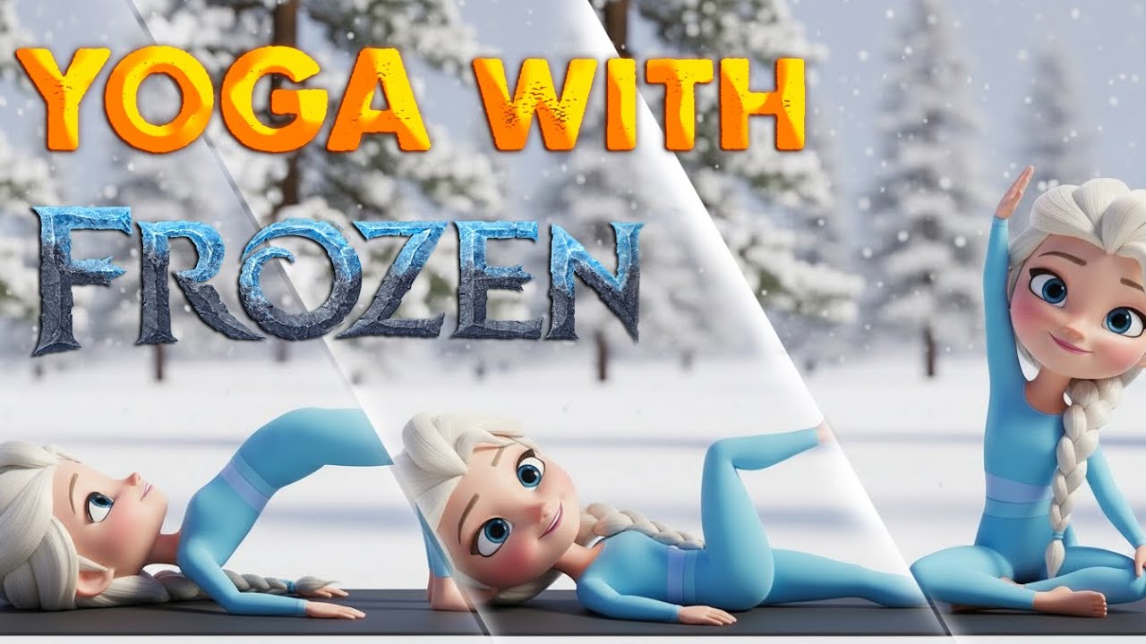 Gentle Yoga for Back Pain ❄️ | Relaxing Yoga with Elsa-Style Character 🧘‍♀️