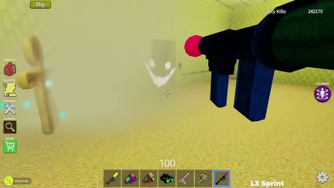 ROBLOX Shrek in the backrooms (Grinding part 13 using Pharaoh Curse weapon gameplay)