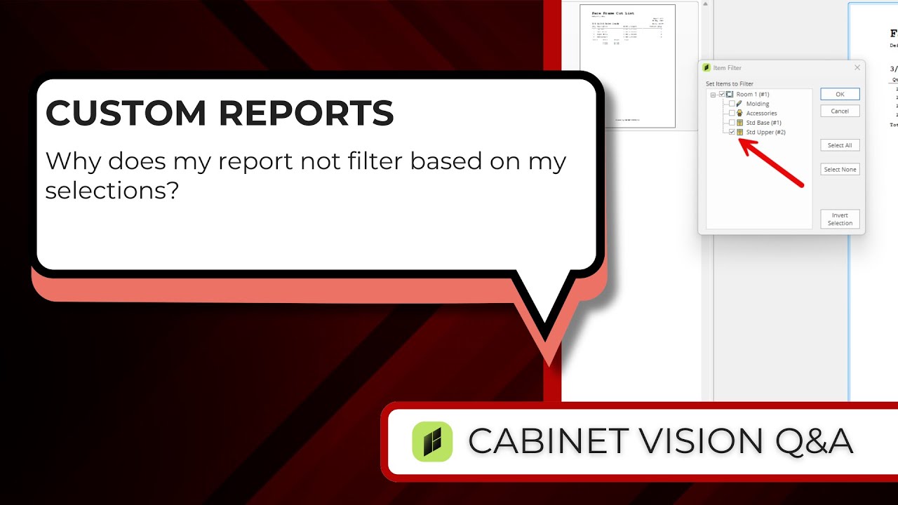 EP 1: Why Does My Cabinet Vision Report Not Filter? | Cabinet Vision Q&A