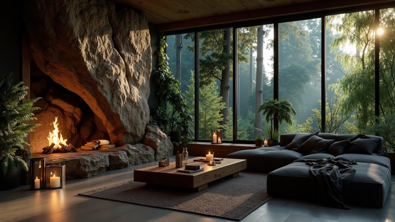 Warm Morning Jazz Vibes | Cozy Fireplace Cabin Jazz Music for Relaxation & Study ✨