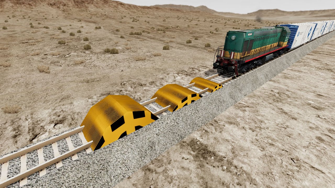 Trains Vs Speed Bumps Crashes 080 - BeamNG.Drive | BeamNG High Speed