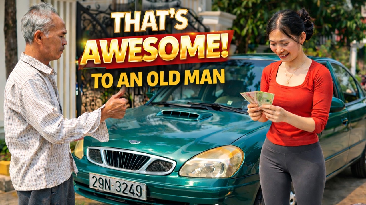 Girl's challenge: Repair and completely restore an old, abandoned Daewoo car owned by an old man.