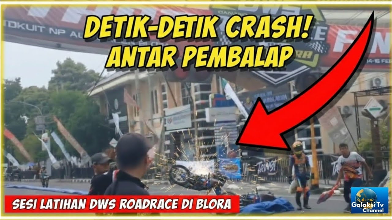 Detik - detik Crash Antar Pembalap di Sesi Latihan DWS ROADRACE di Blora