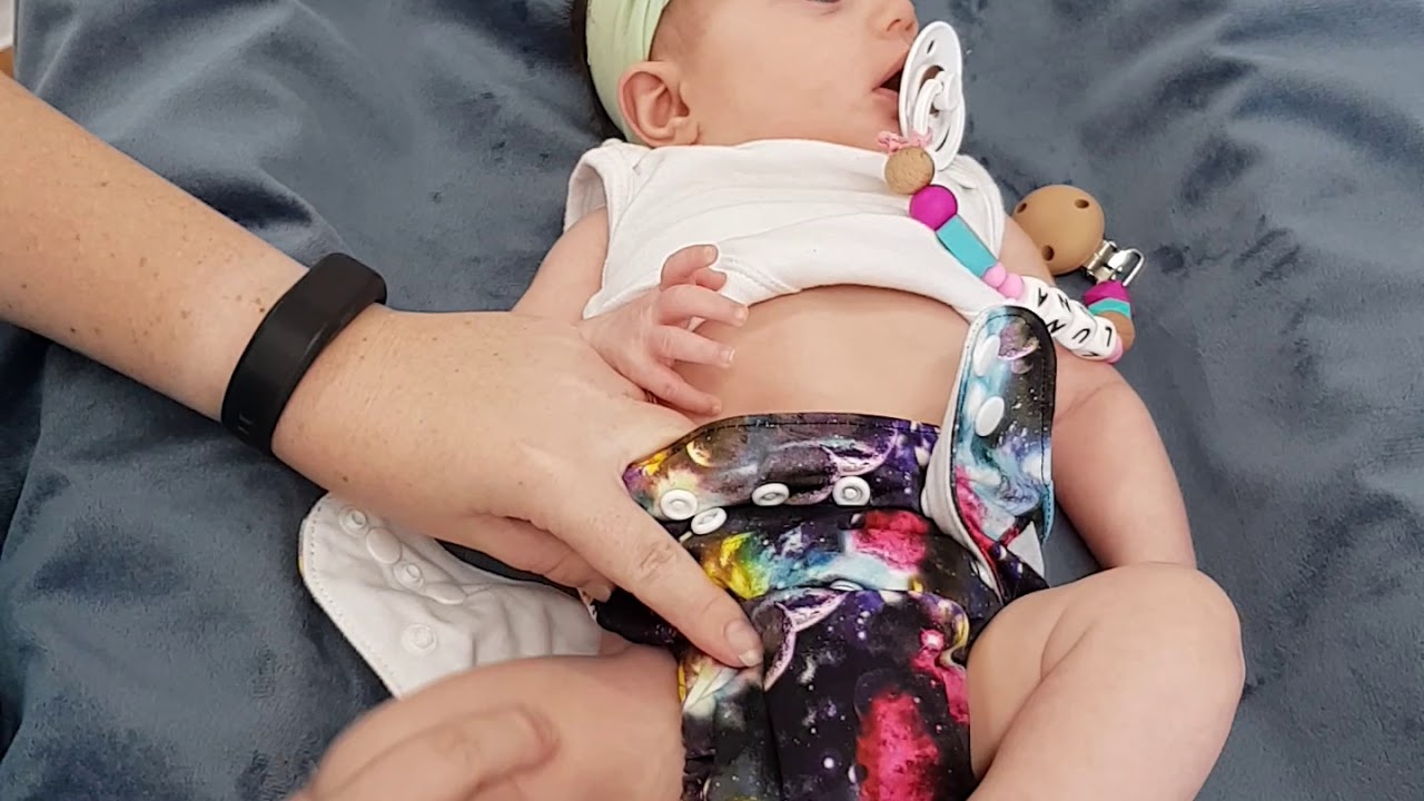 OSFM Cloth Nappy Fitting on Newborn Baby 3.6kg approx.