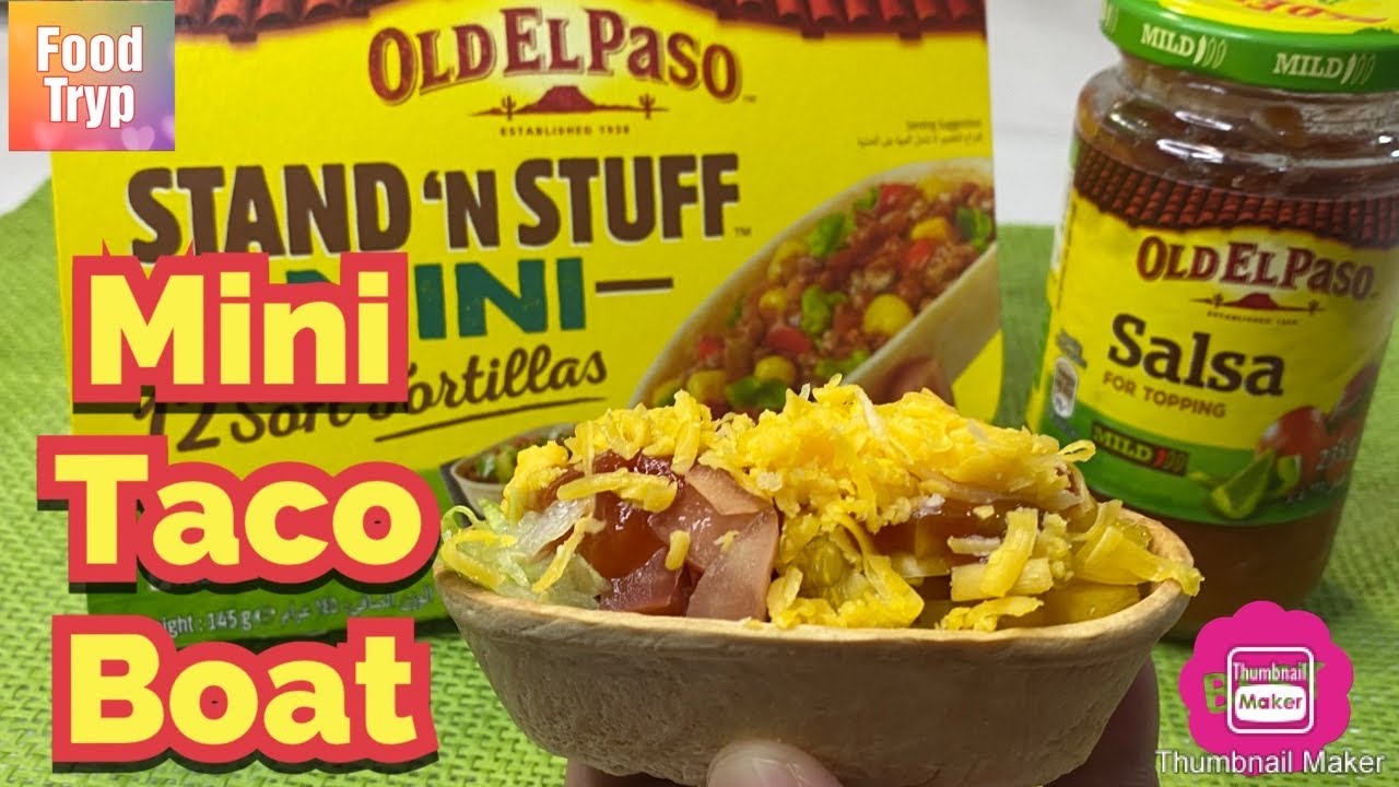 How to make Mini-Taco Boat (Beef Taco Boat) Using Old El Paso Stand 'N Stuff Mini Tortillas