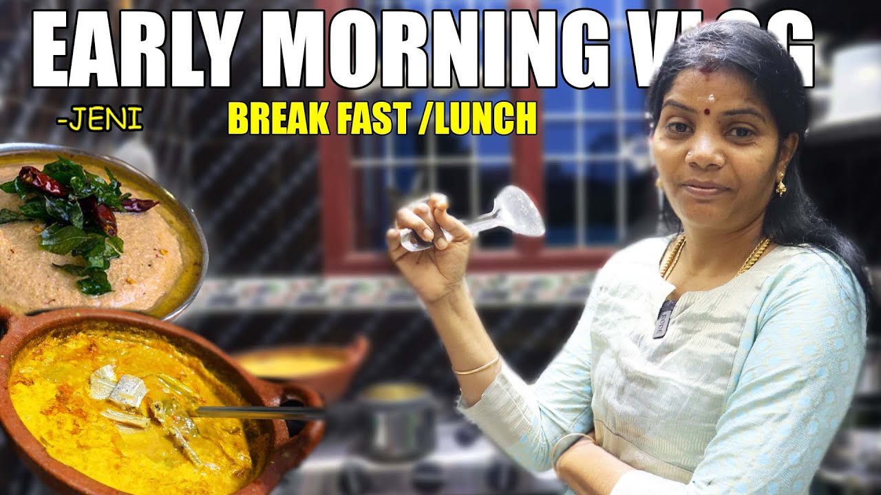 காலை 6 மணிக்கு கணவர் Work  காக Breakfast முடக்கத்தான்  Roast // மண்சட்டி மசாலா கருவாடு  | JENI