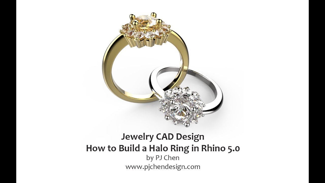 Jewelry CAD Design Tutorial #11- How to Build Halo Ring Model in Rhino 3D