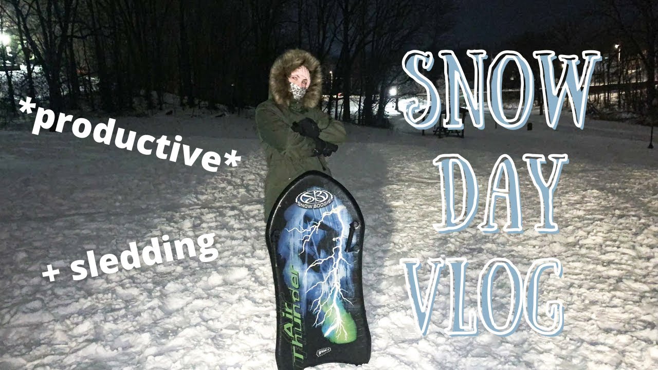 *Productive* Snow Day Vlog + sledding