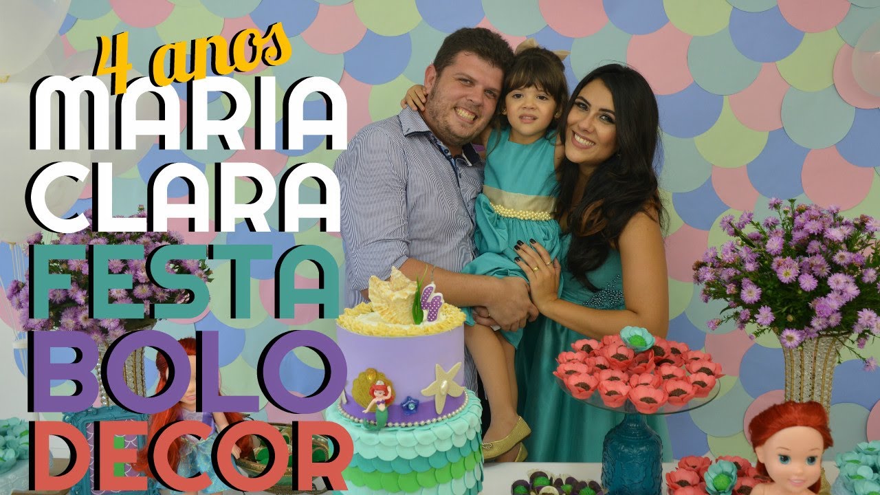 FESTA 4 ANOS PEQUENA SEREIA - FAZENDO BOLO DE EVA E BRIGADEIRO + PAINEL - Camila Vasconcelos
