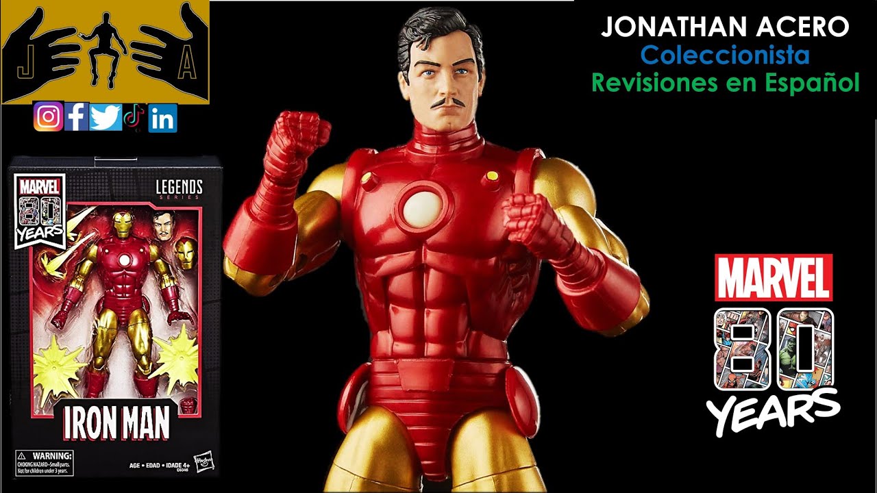 IRON MAN 80 Aniversario Marvel Legends Toy Review Juguete Revisión en Español Jonathan Acero