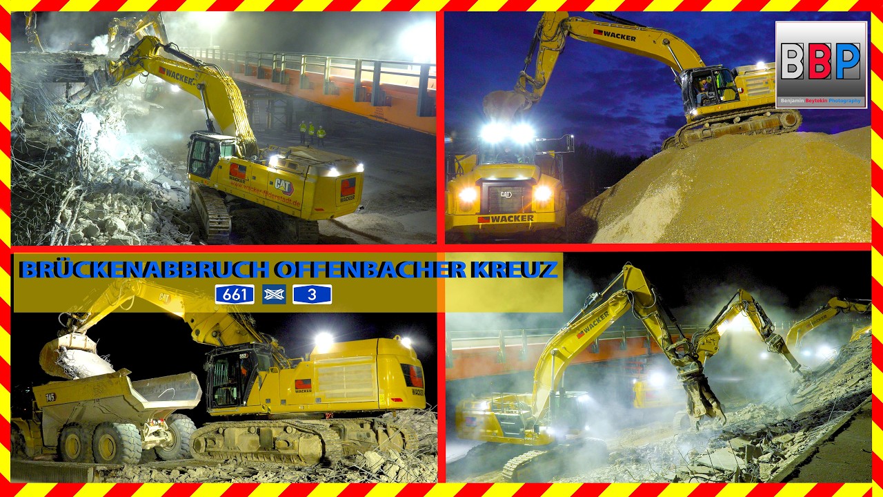 ⚠️Br&uuml;ckenabriss⚠️Offenbacher Kreuz, 28.02.2026.  #caterpillardemolition