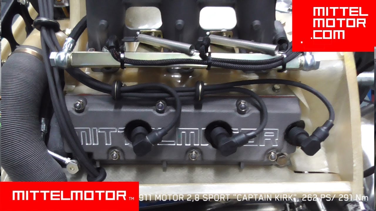 Porsche 911 2,8 Doppelzünder Motor mit elektronischer Einspritzanlage: 
