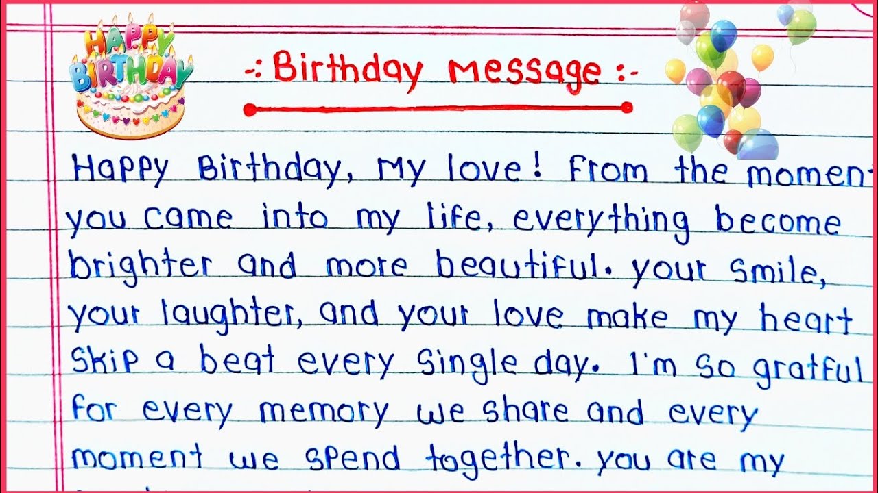 Happy Birthday My Love 💕 || Most Beautiful Birthday Message for Couple || Love Words 🤩