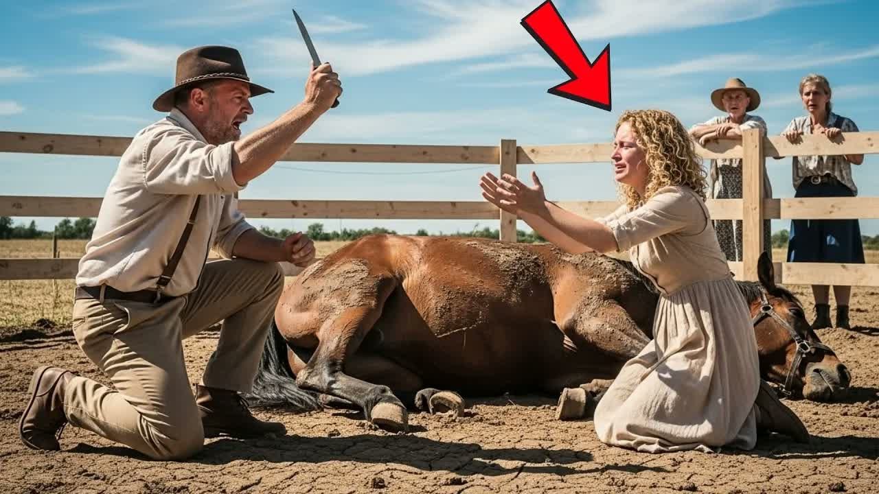 UM HOMEM AMEAÇOU O CAVALO COM UMA FACA… O QUE A GAROTA FEZ NINGUÉM ESPERAVA