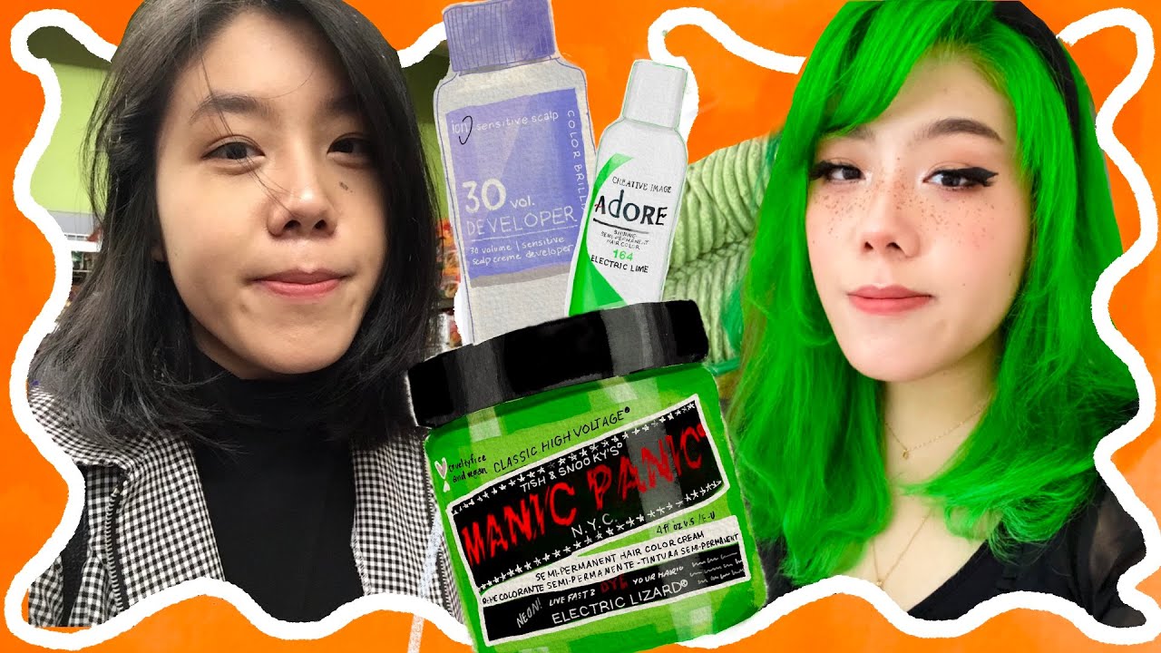 dying my hair green (bleaching asian hair + hair timeline) 💚