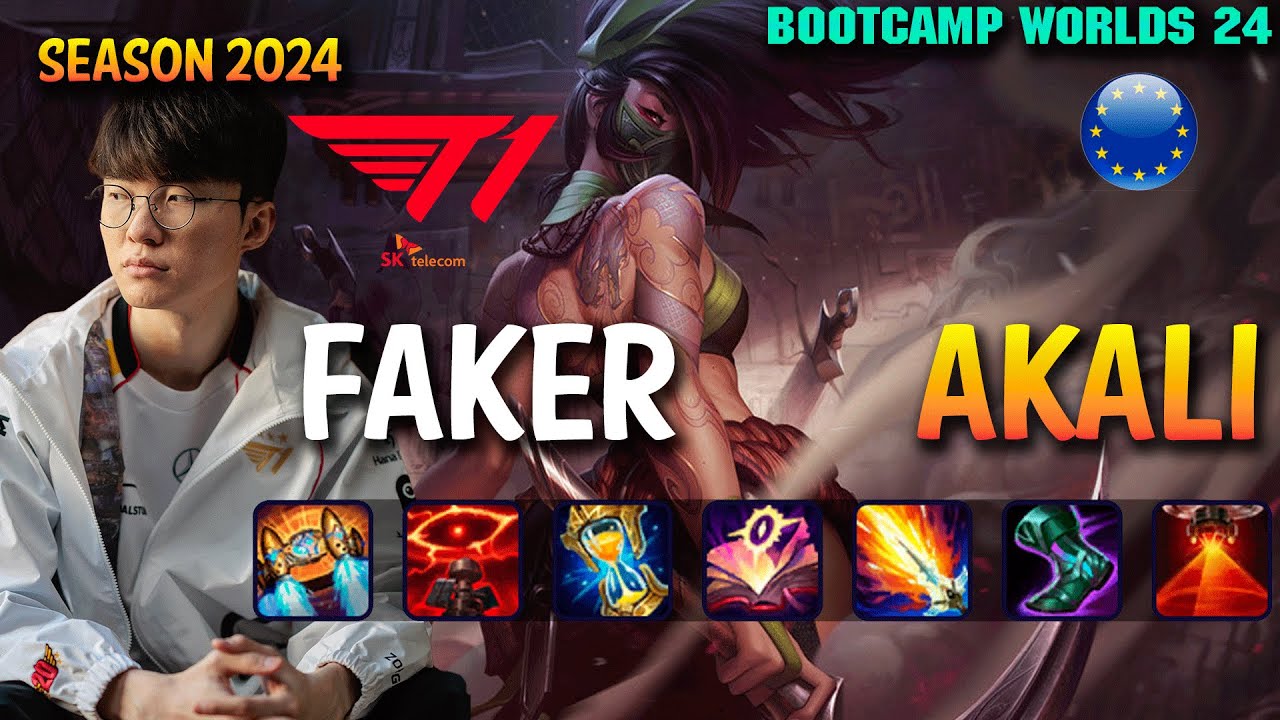 T1 Faker AKALI vs AHRI Mid - Patch 14.21 EUW Ranked WORLDS 2024 Bootcamp | lolrec