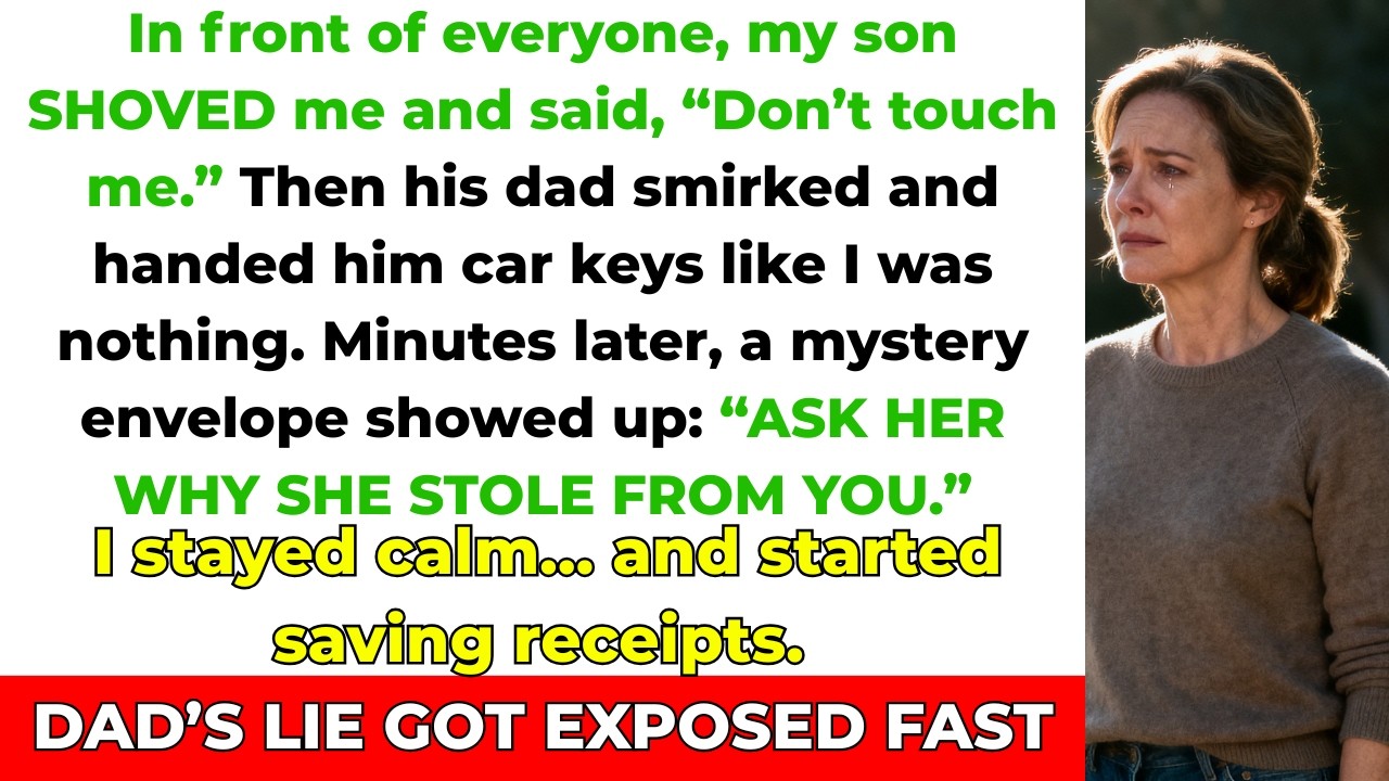 MY SON SHOVED ME AT HIS BIRTHDAY… THEN I FOUND THE ENVELOPE HIS DAD PLANTED